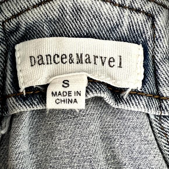 Dance and Marvel Distressed Bib Overalls Light Wash Womens Small - Picture 7 of 7